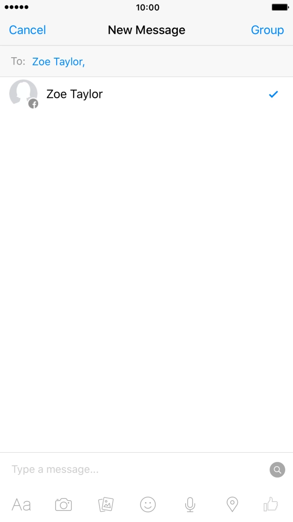 Press the text input field.