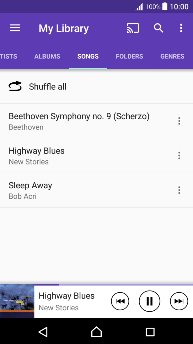 Press the song title.