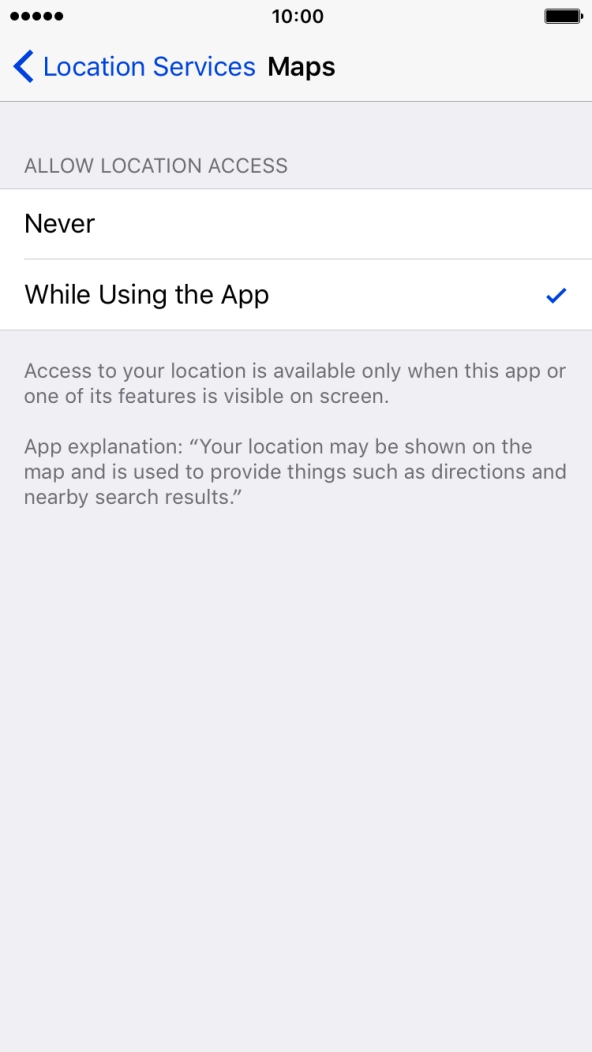Press Location Services. Press Location Services.