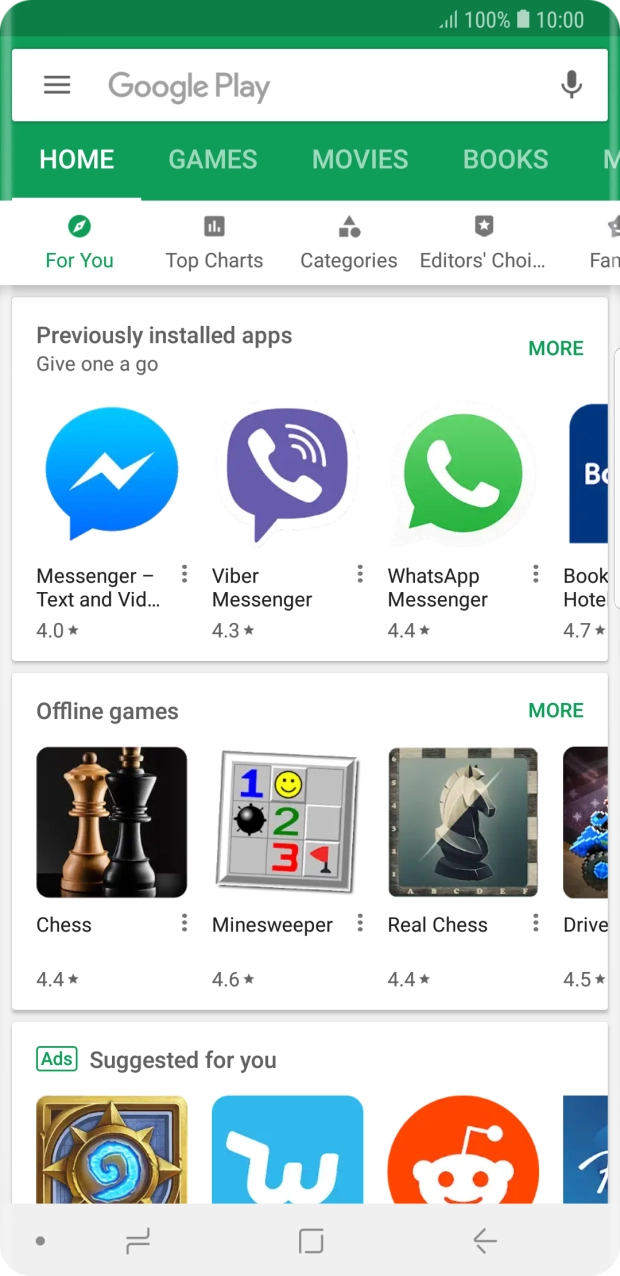 Press the search field.