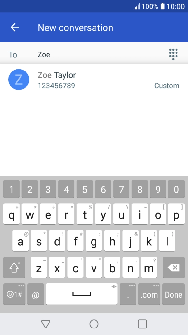 Press the required contact.