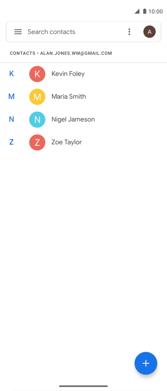 Press the new contact icon.