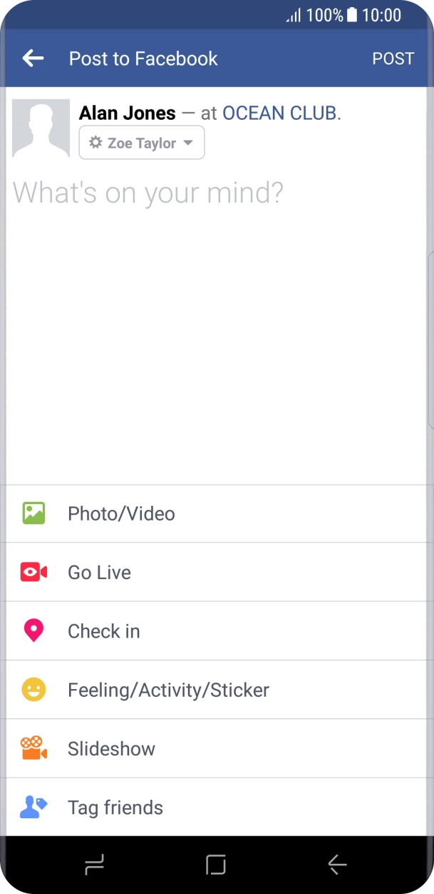 Press the text input field.