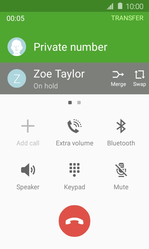 Press Swap to activate the call on hold.