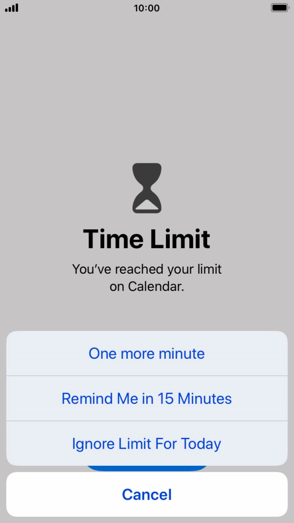Press the required setting.