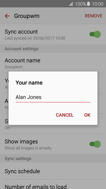 Key in the required sender name and press OK. Key in the required sender name and press OK.
