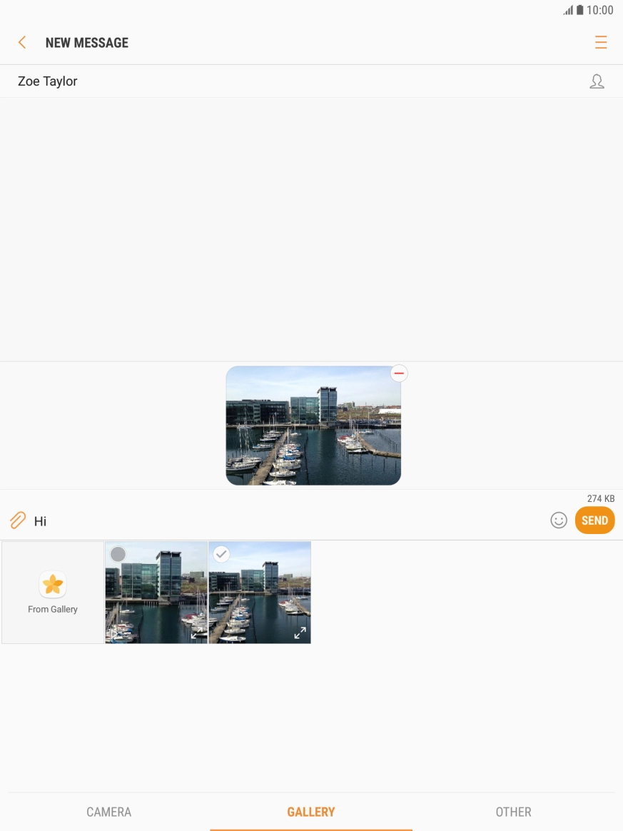 Press SEND when you've written your picture message.