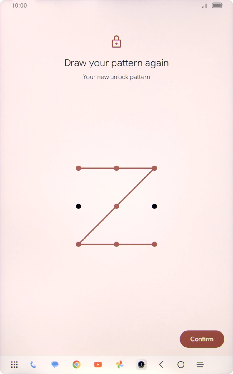Repeat the selected lock code and press Confirm.