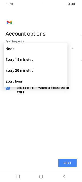 Press the required setting. Press the required setting.