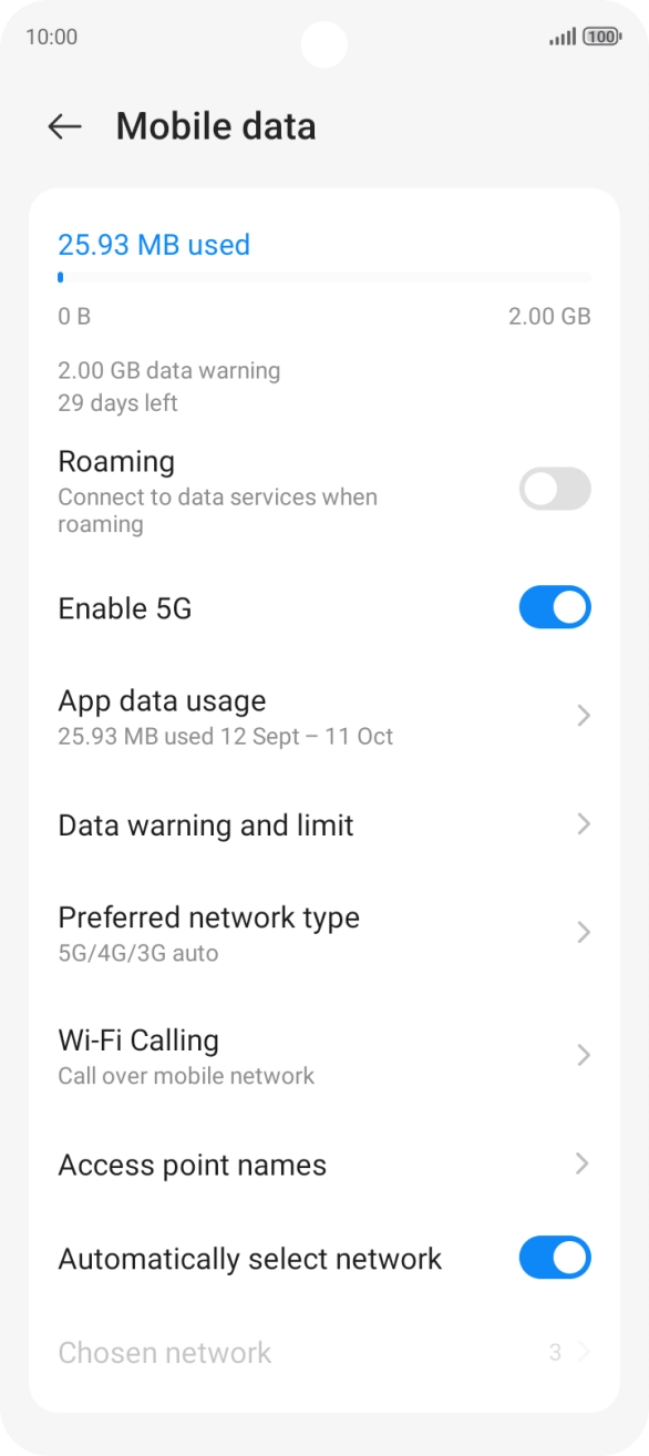 Press Access point names.