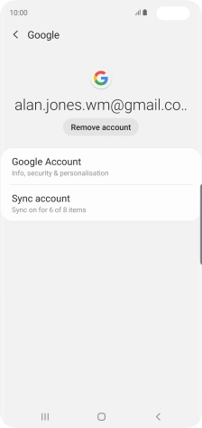 Press Sync account.