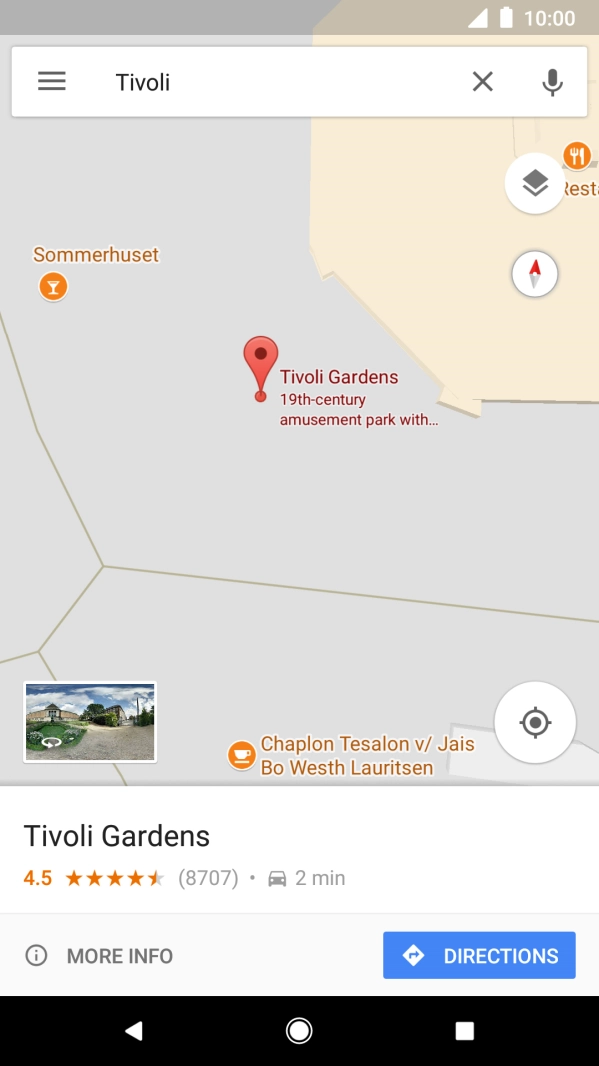 Press the destination at the bottom of the screen.