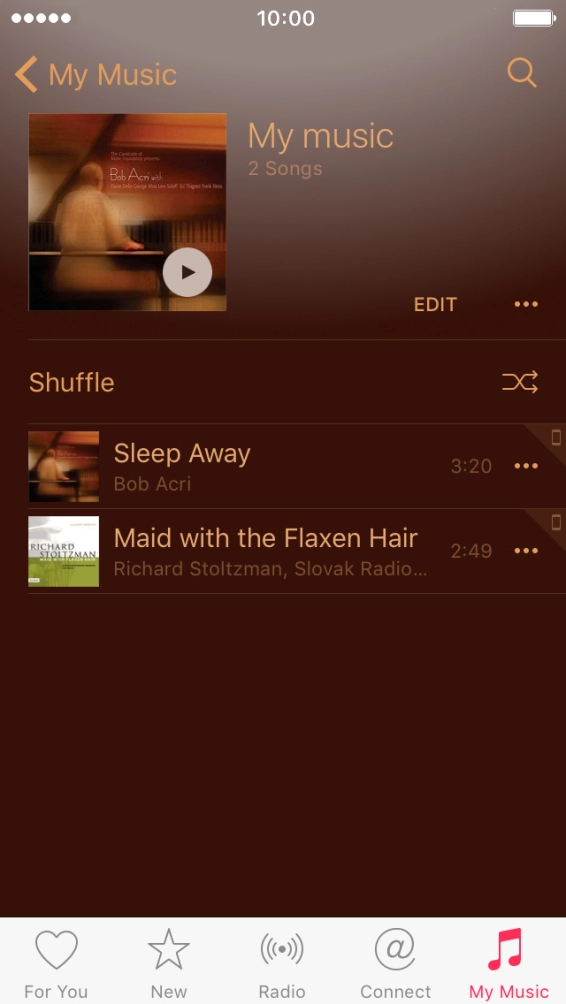 Go to the required category or playlist and press the required audio file.