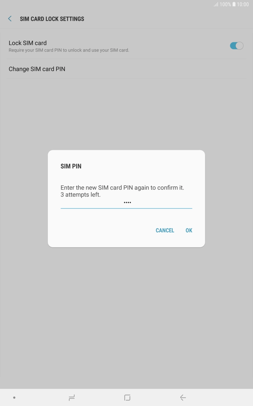 Key in the new PIN again and press OK. Key in the new PIN again and press OK.