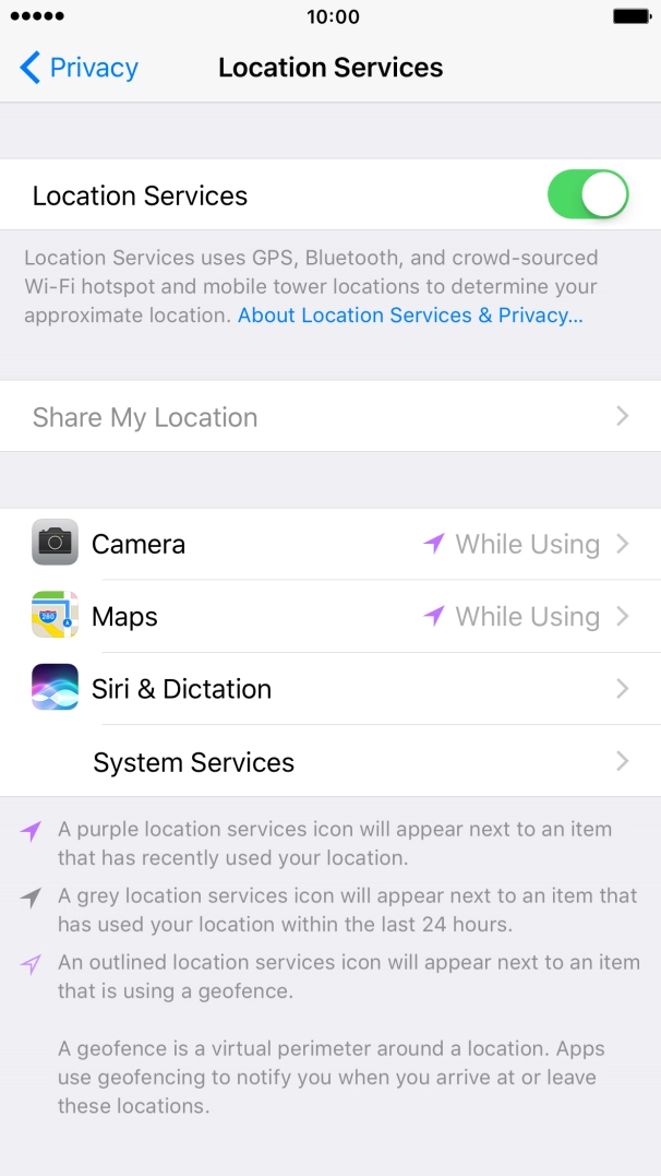 Press the indicator next to 