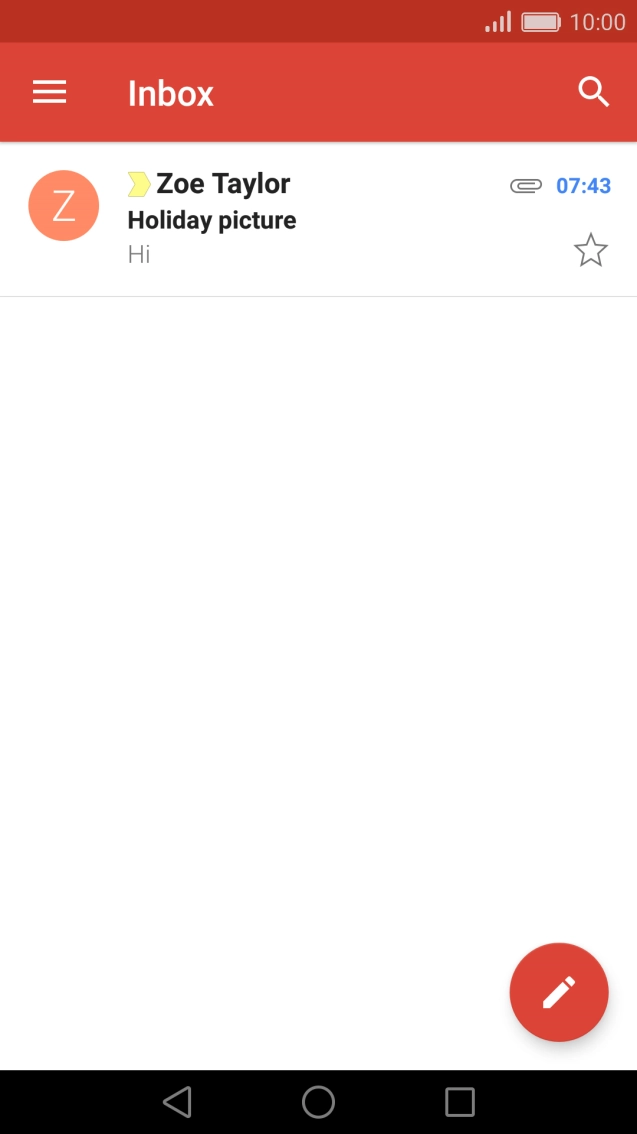 Press the new email icon and key in the first letters of the recipient's name.