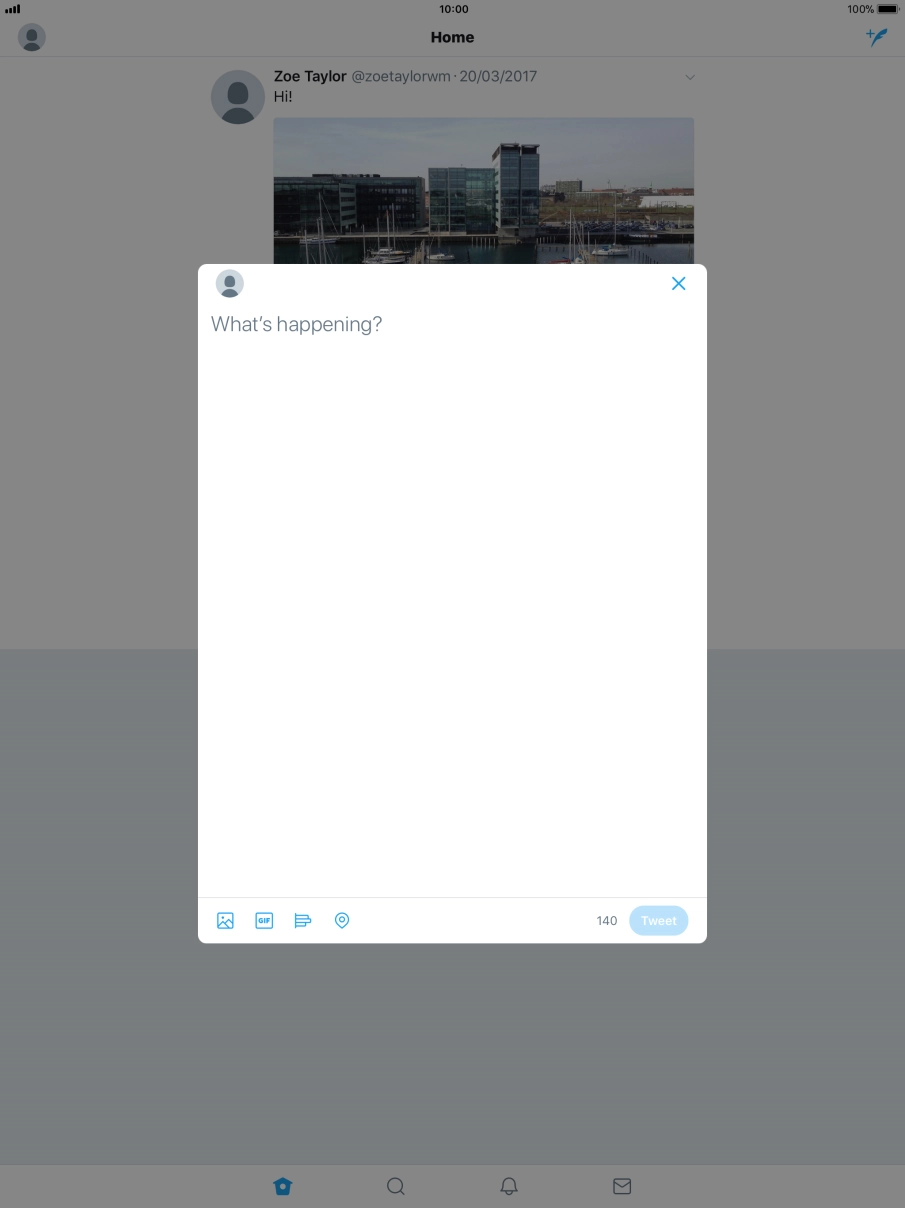 Press the text input field.