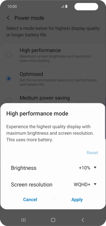 Press Apply to turn on the function. Press Apply to turn on the function.