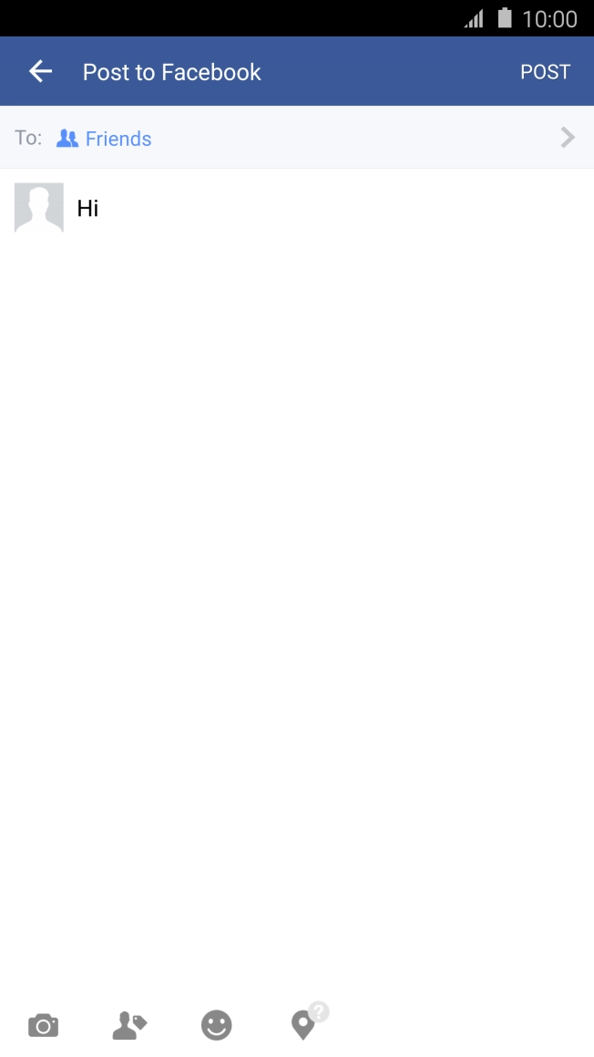 Write the required text and press POST.