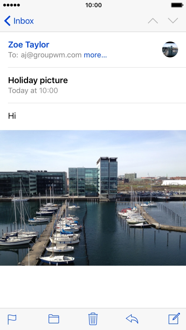 Press the reply icon.