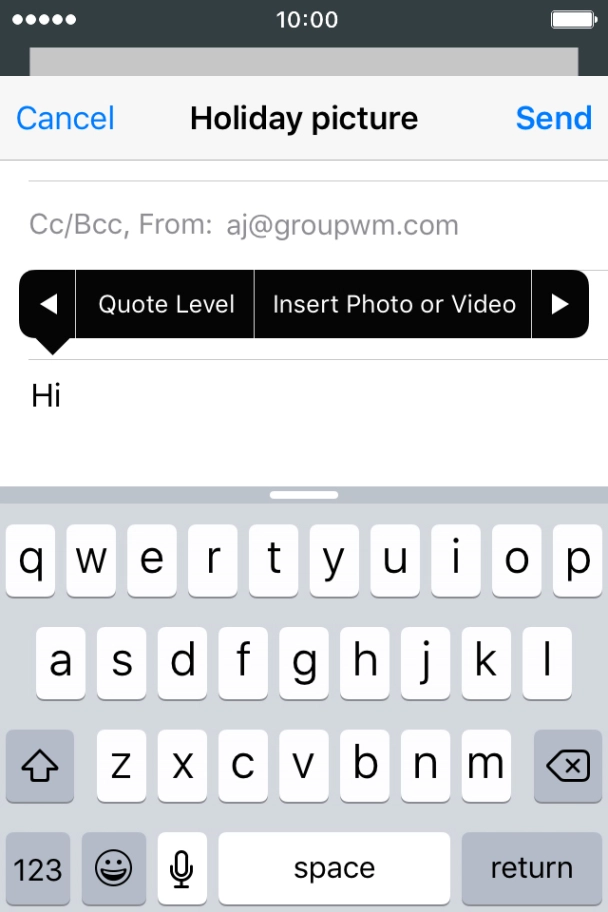 Press Insert Photo or Video and go to the required folder.
