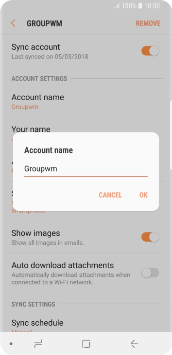 Key in the required name and press OK. Key in the required name and press OK.