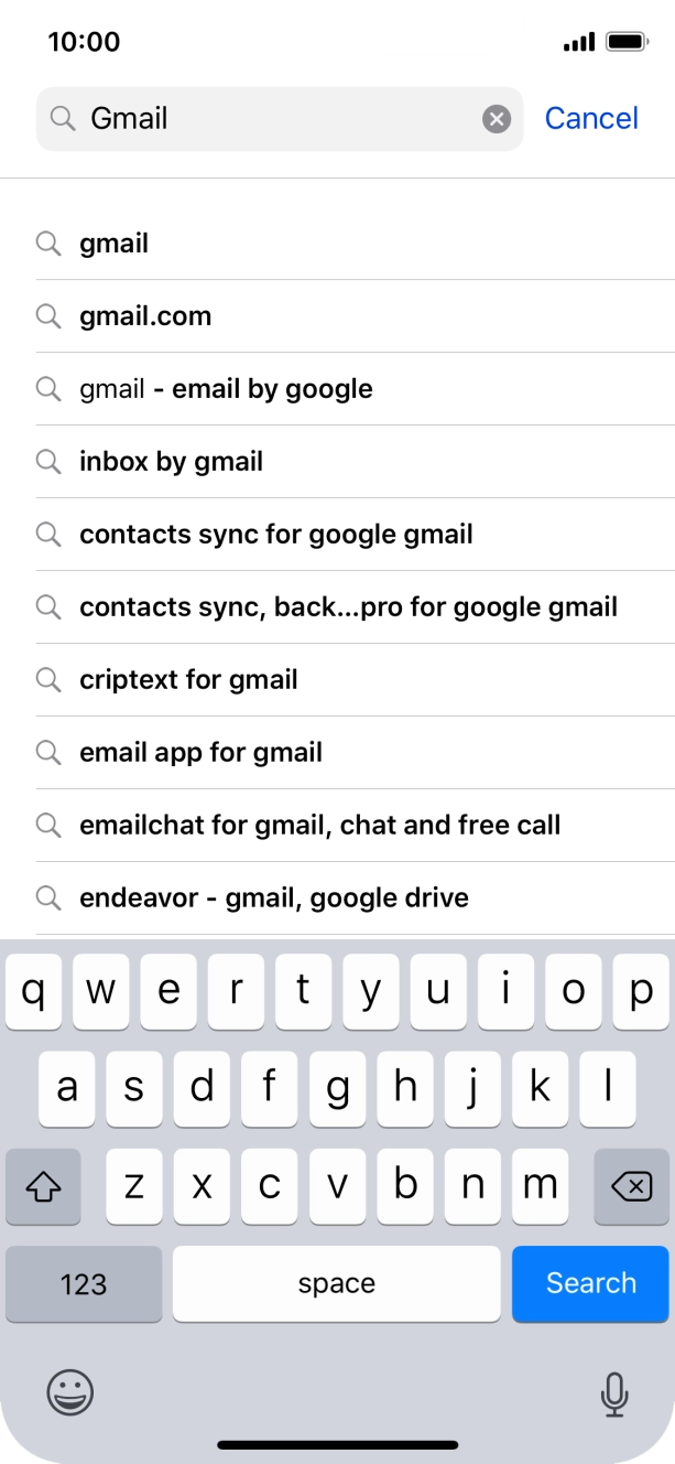 Key in Gmail and press Search.