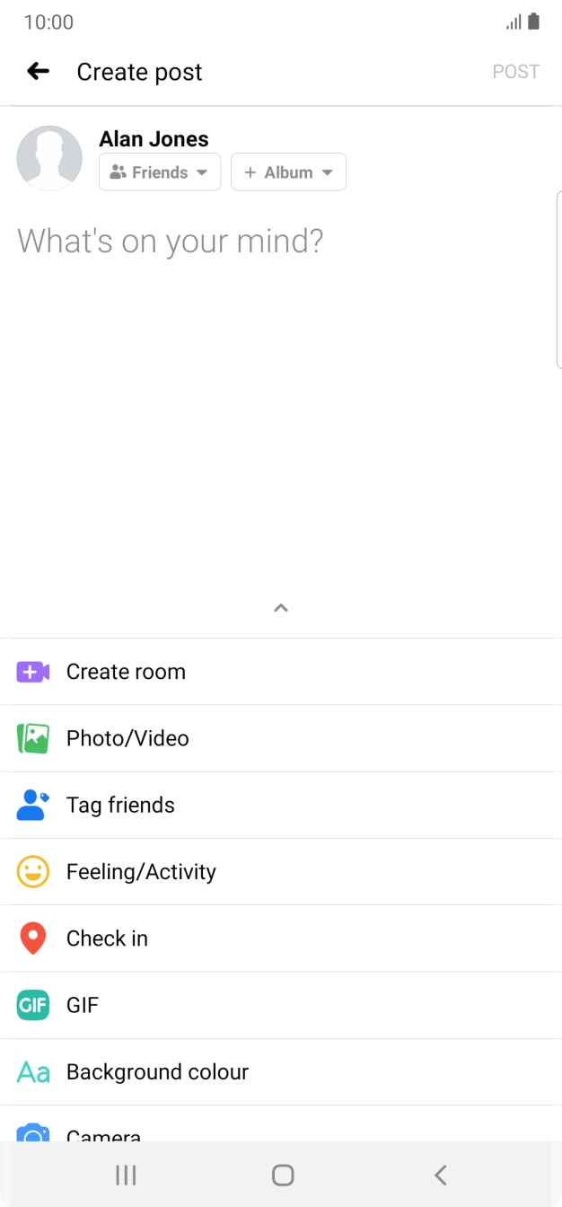 Press the text input field and write the required text.
