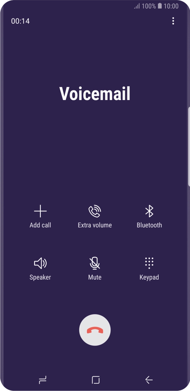 Press the end call icon.