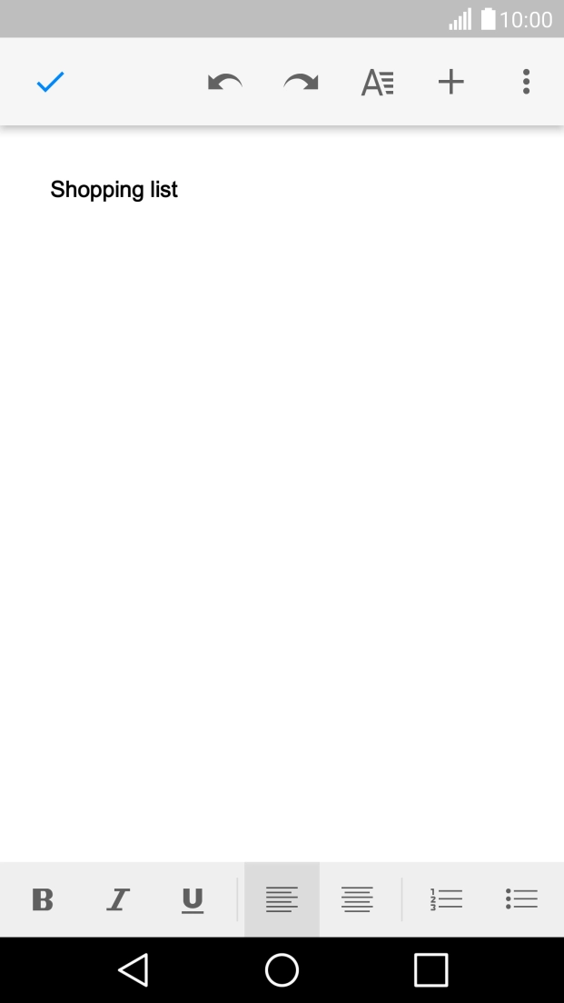 Press the confirm icon to save the note.