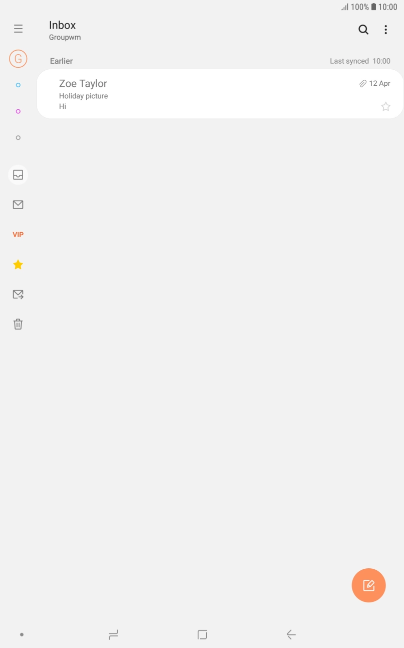 Slide your finger right starting from the left side of the screen.