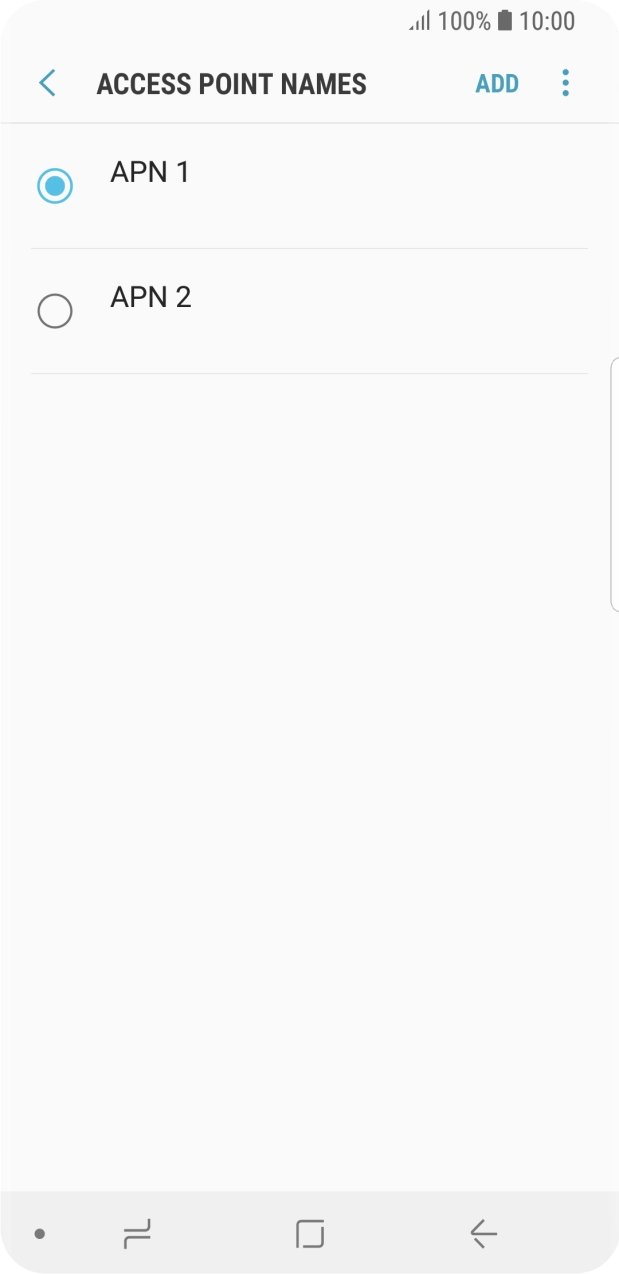 Press the field next to the data connection to activate it. Press the field next to the data connection to activate it.
