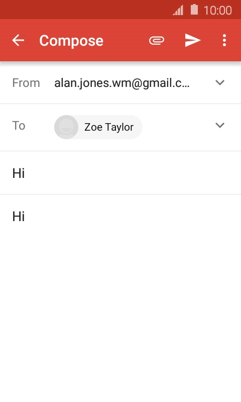 Write the required text and press the send icon.