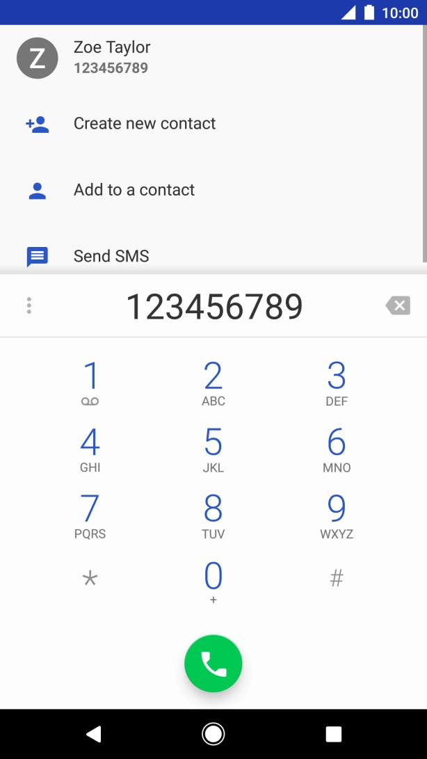 Key in the required number and press the call icon.