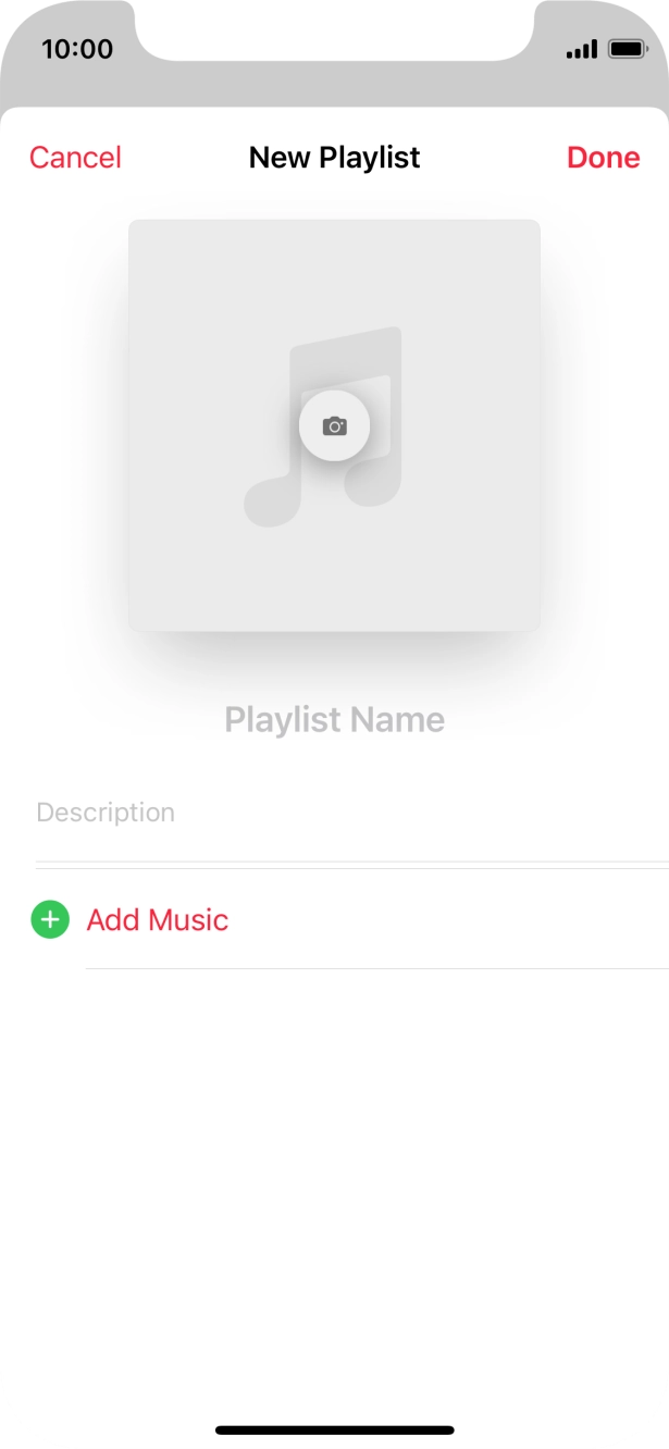 Press the text input field and key in a name for the playlist.