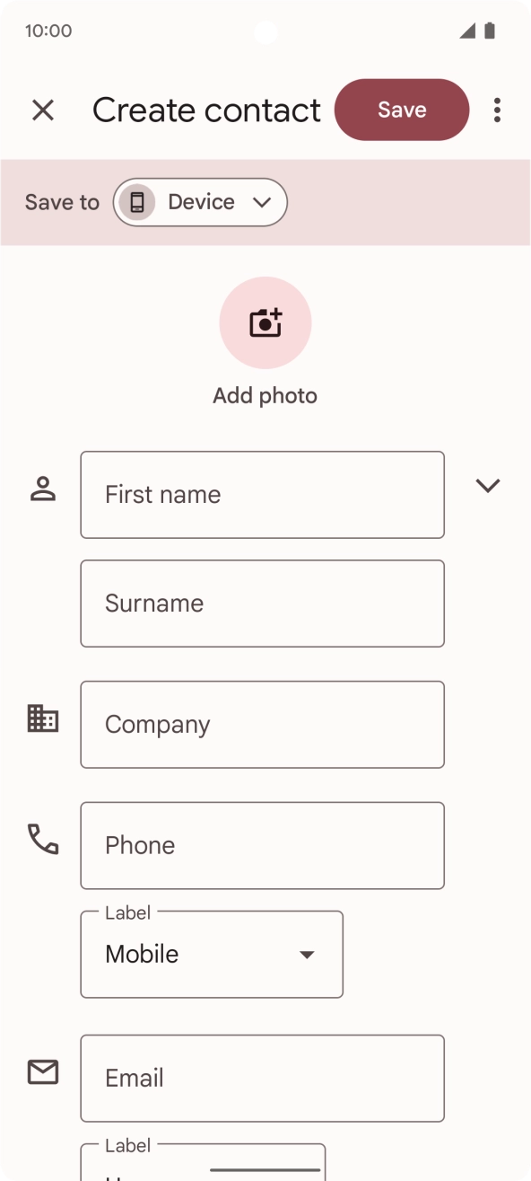 Press First name and key in the required first name.
