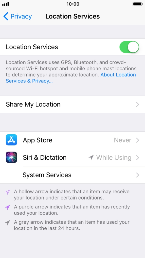 Press the required application. Press the required application.
