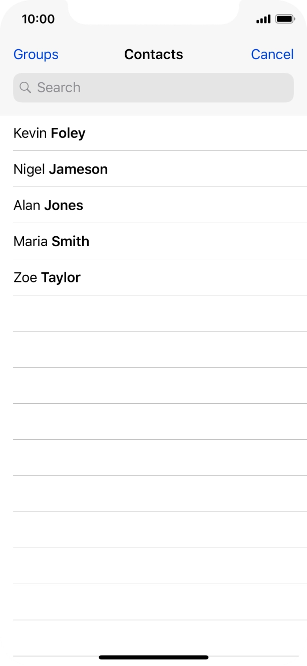 Press the required contact.