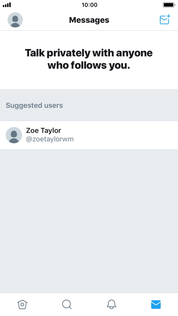 Press the new message icon. Press the new message icon.