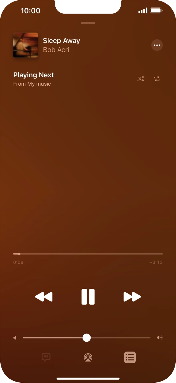 Press the shuffle icon to turn the function on or off.