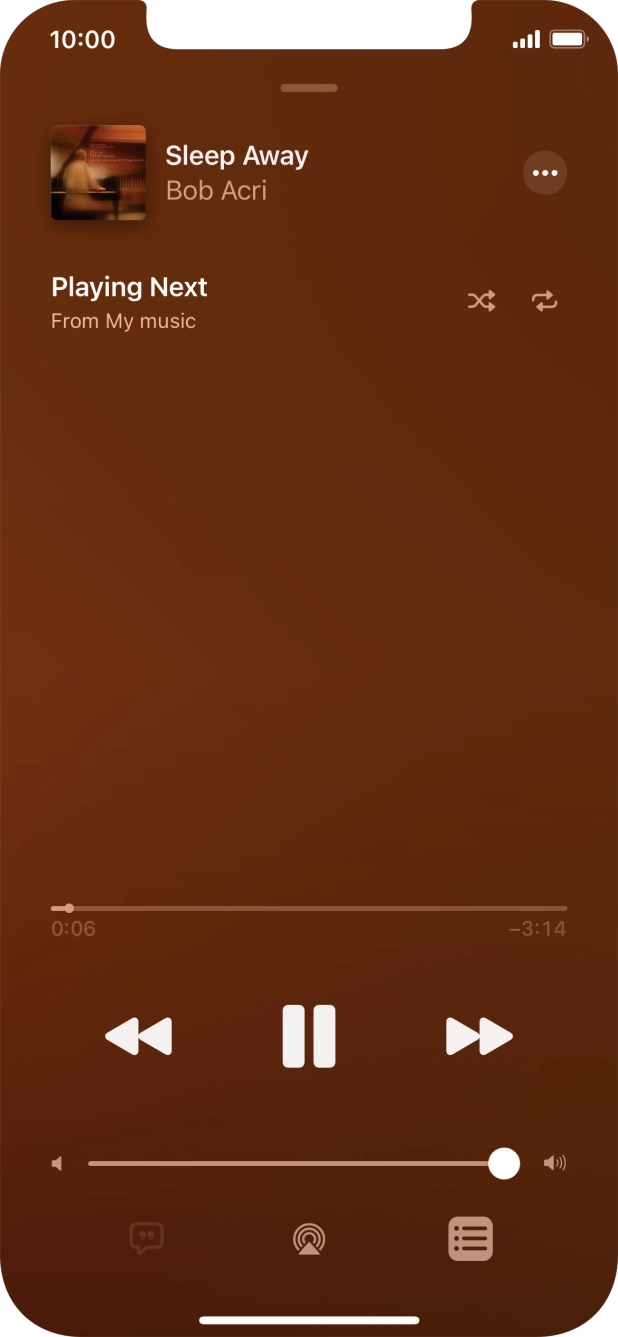 Press the shuffle icon to turn the function on or off.