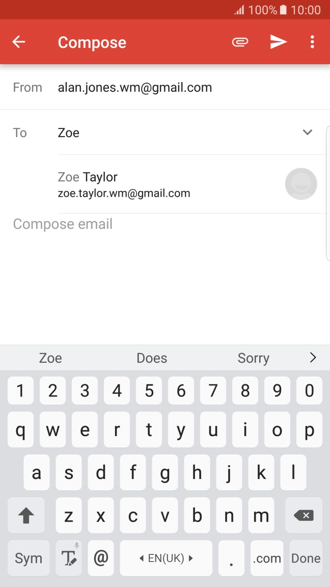 Press the required contact.