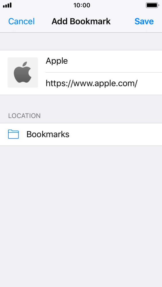 Key in the required name of the bookmark and press Save.