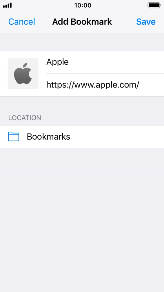 Key in the required name of the bookmark and press Save.