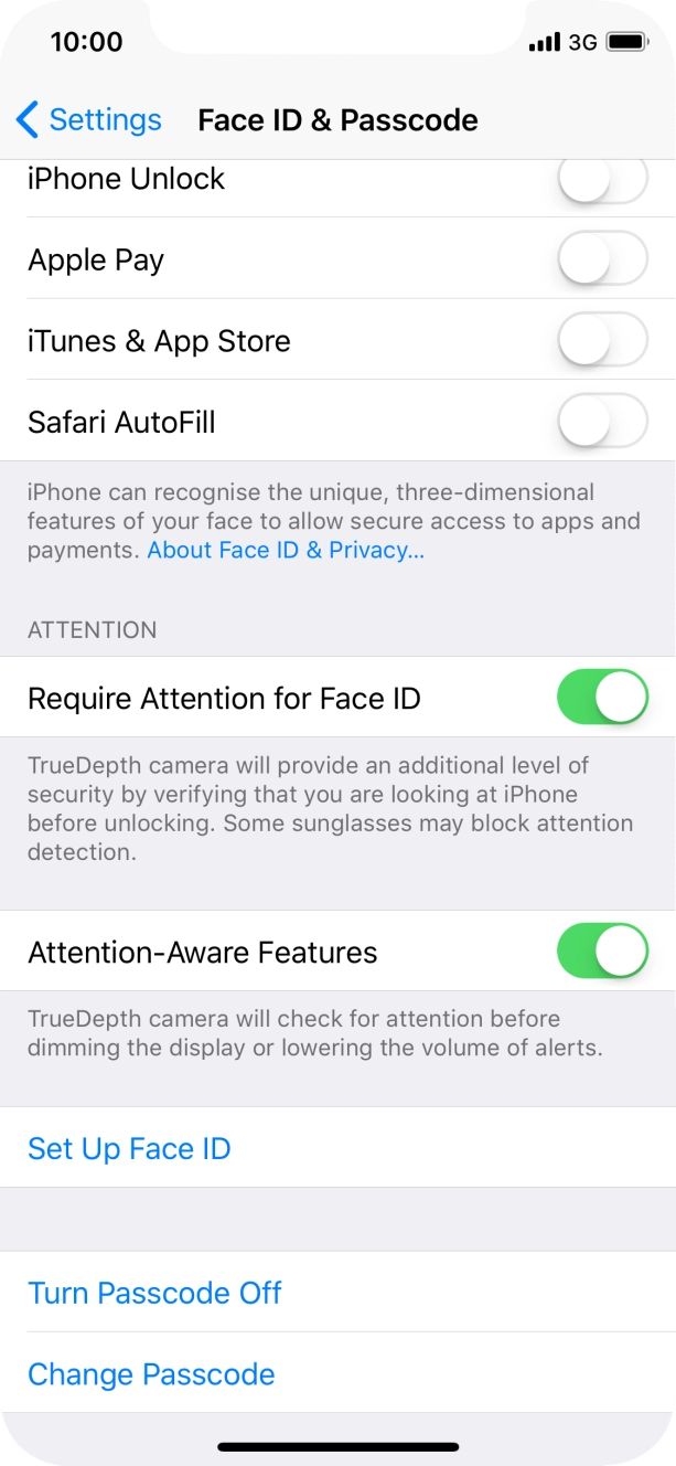 Press Turn Passcode Off and key in the phone lock code.