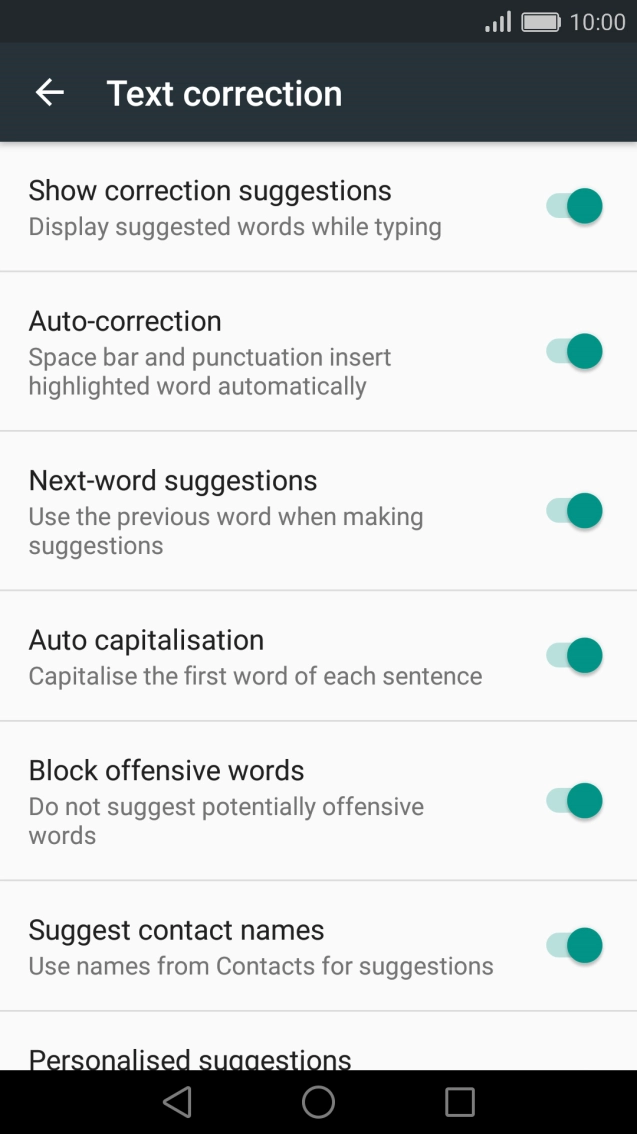 Press the indicator next to 