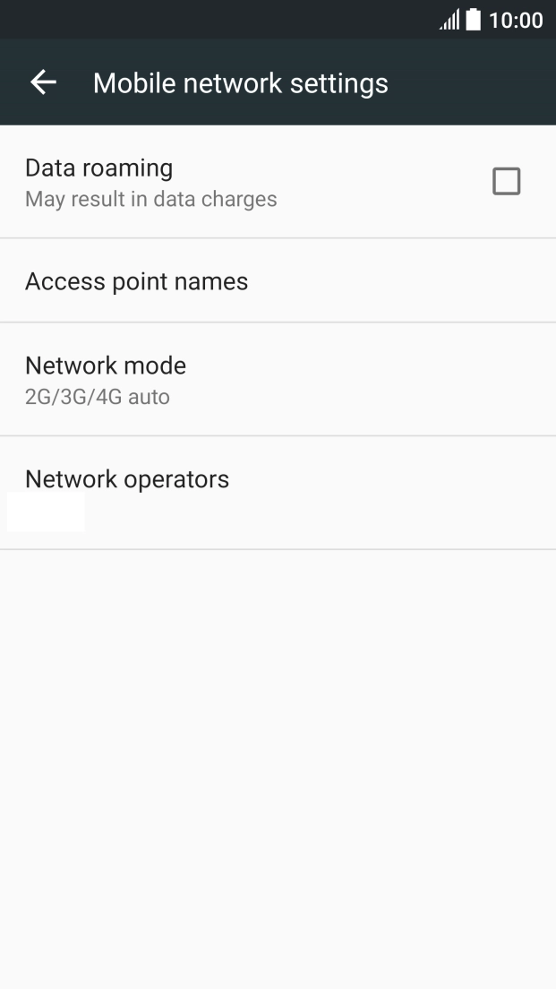 Press Access point names. Press Access point names.