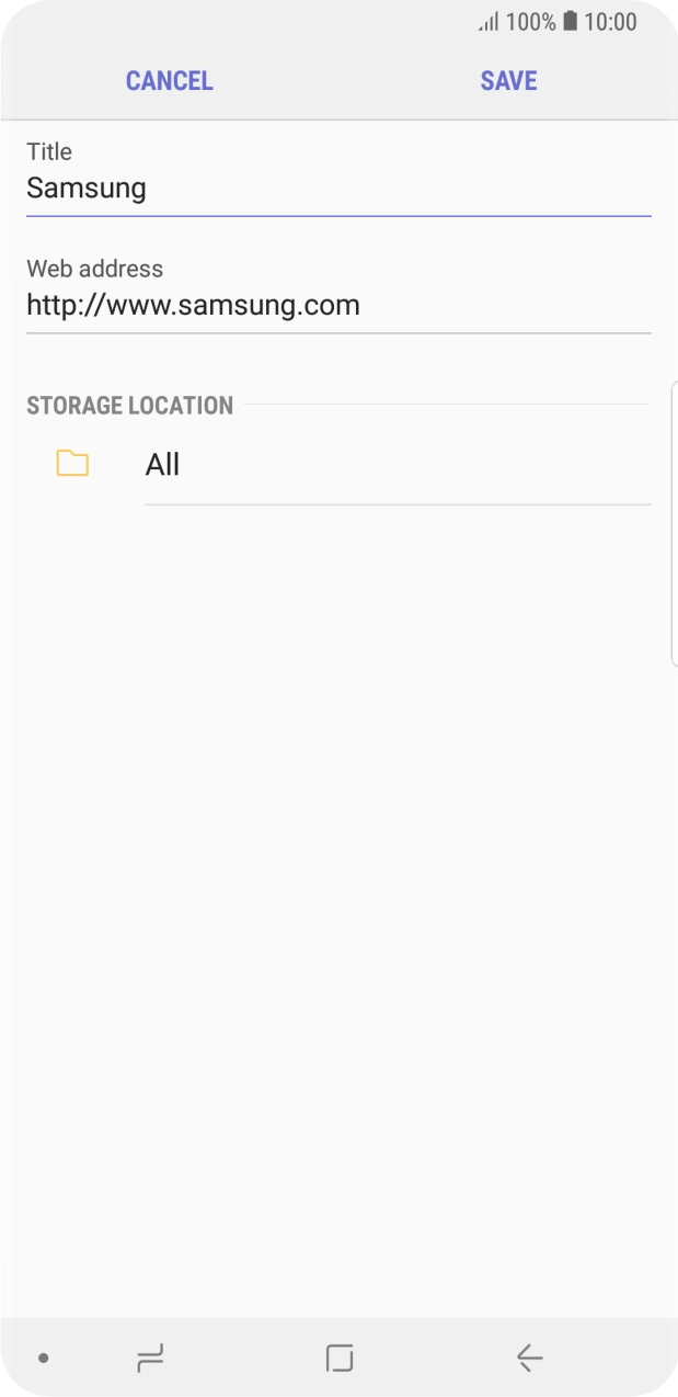 Key in the required name of the bookmark and press SAVE.