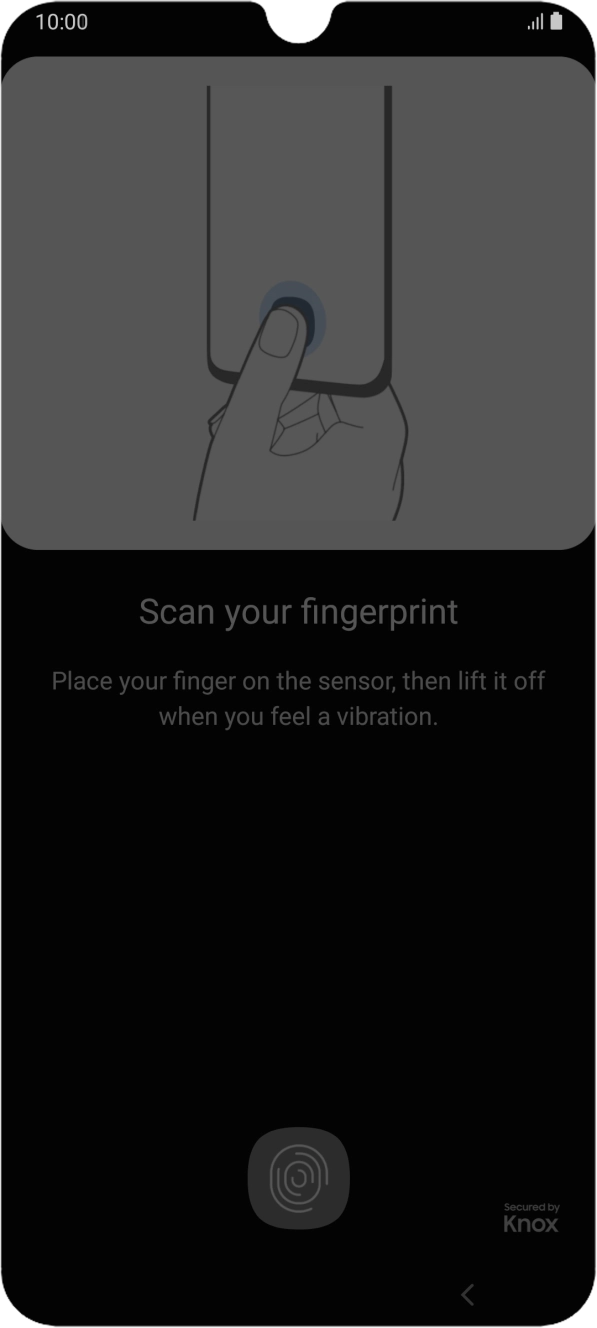 Follow the instructions on the screen to create the phone lock code using your fingerprint.