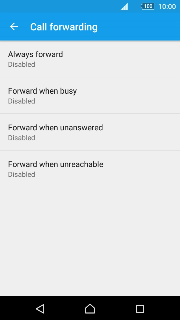 Press the required divert type.